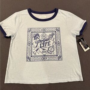 Outer Banks Pogue Life Netflix Blue Crop Top Juniors Small (4/6) NWT